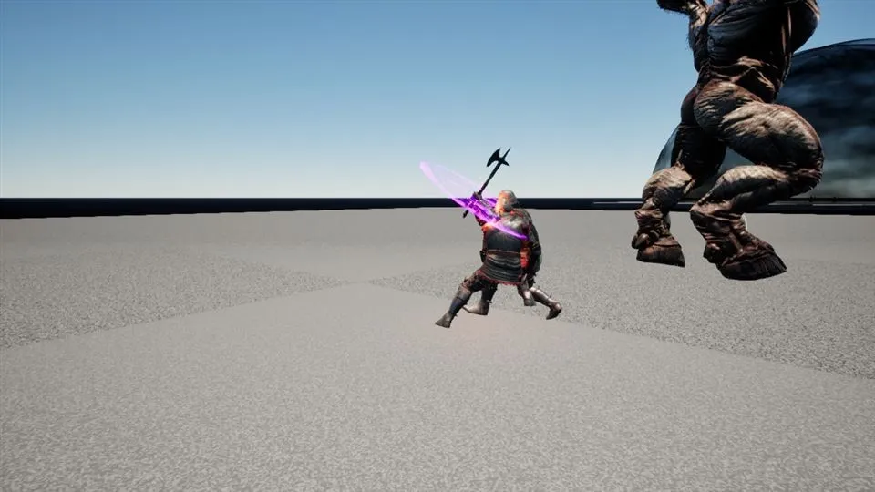 An arena encounter in a development build