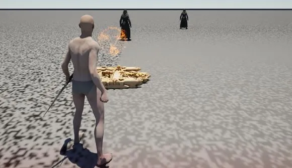 A Holy Relief laid down in a development build. Cultists nearby have witnessed it.